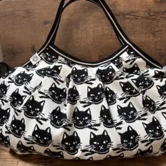 黒猫プリント グラニーバッグ