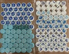 ペットボトルキャップ　青　水色　白　130個