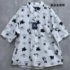 【新品未使用】パグ フレンチブルドッグ 犬プリント 半袖シャツ M寸 接触冷感