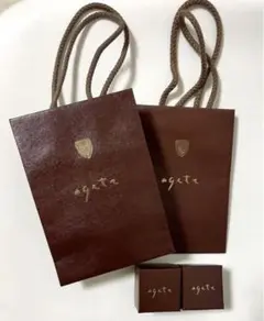 【美品】agete アガット ショッパー、空箱 セット