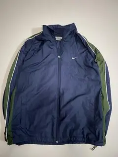 【希少 XXL】NIKE ナイロンジャケネイビー×グリーン 90s ゆるだぼ