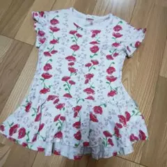 kp 花柄フリル袖トップス 130