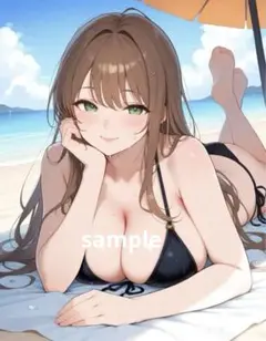 ※A4対応 AIイラスト 美女 L版サイズ 1点物 D98