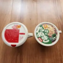 カップヌードルミニ　みどりのたぬき　マグカップセット　レトロ