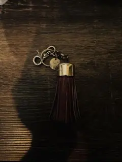 SEE BY CHLOE レザー タッセルキーホルダー　赤紫　アメカジ　腰回り