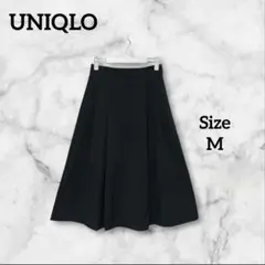 UNIQLO ユニクロ　ブラック　黒　フレアスカート　膝丈　サイズM オフィス