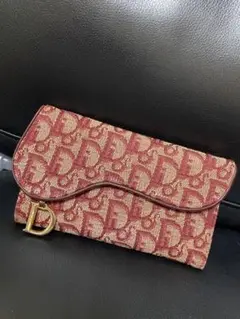 Dior クリスチャン ディオール サドル トロッター柄 三つ折り長財布