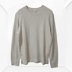 1348☆ユニクロ UNIQLO ワッフルクルーネックTシャツ　S メンズ　長袖