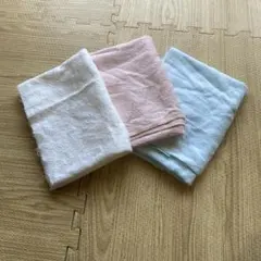 ハギレ　タオル生地　水色　ピンク　白
