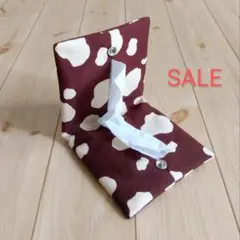 【値下げ】牛柄　持ち運びに便利な携帯ティッシュケース　ハンドメイド　茶　　599
