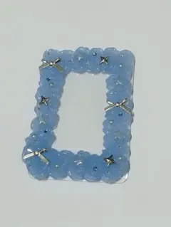 ハンドメイド トレカデコ 青色 水色