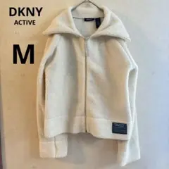 DKNY ACTIVE フリースジャケット M ホワイト 白 アウター ボア