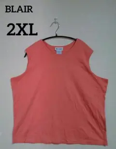 BLAIR【2XL】 ノースリーブ Tシャツ サーモンピンク