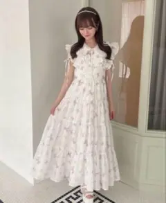 最終値下げ❤︎オリジナルリボン柄OP