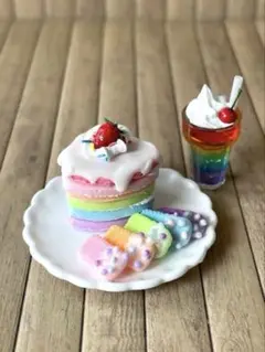 ミニチュア　レインボースイーツセット