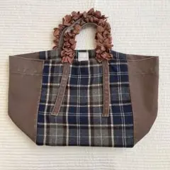 ラドロー リボン グレープハンドルバッグ チェック