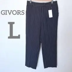 【GIVORS】スラックス　ストライプ　パンツ　ブラック　L