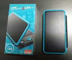 Nintendo2DSLL本体　ブラック×ターコイズ　外箱、充電器付　動作確認済