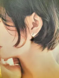【試着のみ】BLOOM ダイアモンド付きパールピアス イヤリングコンバーター付き