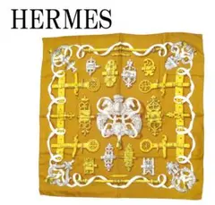 HERMES カレ90 FERRONNERIE 鉄細工 シルク 大判スカーフ