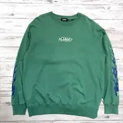 XLARGE スウェット デカロゴ グリーン M 0434