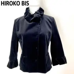 極美品 ヒロコビス 8分袖 アウター Mサイズ 黒 コットン素材