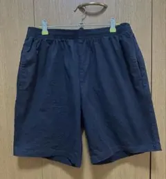 《無印良品》チノパン　ハーフパンツ　イージーパンツ　黒　ブラックLサイズ