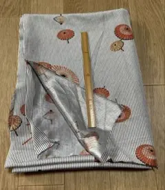 104昭和レトロ　ストライプと傘柄の生地 92×245cm 未使用品　経年劣化有