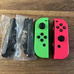 【ジャンク】Nintendo Switch ジョイコン ネオンピンク×グリーン