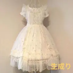 【チュールフリルエプロン★ベージュ】生成り タブリエ ロリィタ クラシカル