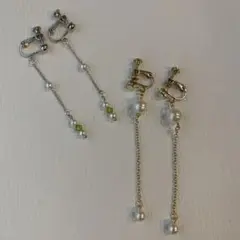 ゴールド シルバー ノンホールピアス 2セット