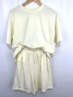 DAYCLOSET 半袖 シンプル セットアップ アイボリー M ハーフパンツ