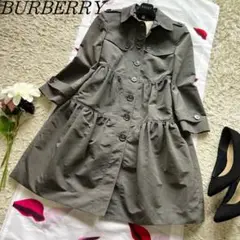 【美品】BURBERRY LONDON ティアードトレンチコート カーキ 襟