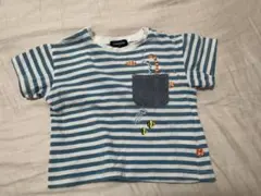 kladskap/お魚刺繍ボーダー半袖Tシャツ/ 100cm 海