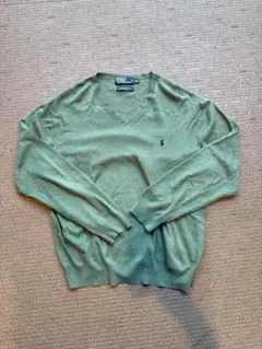 Polo by Ralph Lauren グリーン Vネックセーター XXL
