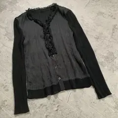 【Emchariot】エンチャリオット（L）無地 フリル プリーツ シャツ