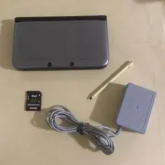 3ds LL シルバー x ブラック 本体 すぐに遊べるセット