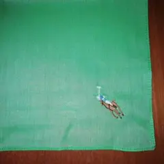 ラルフローレン　ハンカチ　新品未使用　グリーン　カラーポニー　刺繍　約49×49