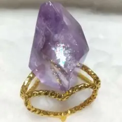 高透明 アメジスト フリーカット ☆ 虹キラキラ ✨