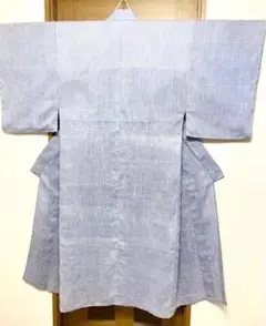 古布 上布麻織物 男物夏着物 清々しき濁りない水色 リメイク用生地としての出品