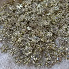 デコパーツ　かわいい　王冠　花　金属パーツ　材料　キラキラ　新品