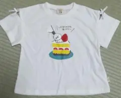 イラスト付き白Tシャツ（リボン袖）