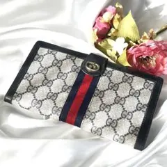 良品 GUCCI グッチ シェリーライン 長財布 レディース