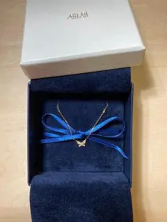 AHKAH バタフライパヴェ ダイヤネックレス k18 YG 0.06ct
