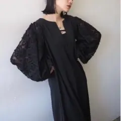 極美品　リュミエ♡シアージャガードスリーブ 2wayワンピース　オケージョン　黒