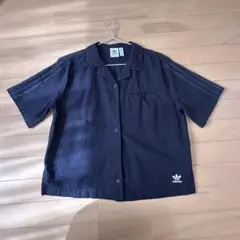 adidas シアーサッカー 開襟シャツ XS