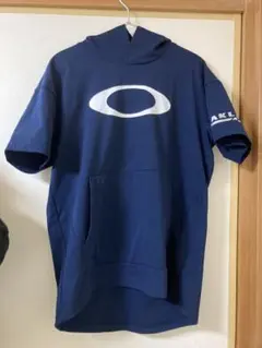 OAKLEY ネイビー パーカー 半袖 M