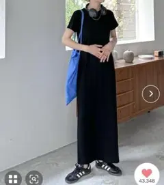 feepur カットリブハーフスリーブワンピース