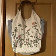 SUPER HAKKA花柄刺繍トートバッグ 大容量