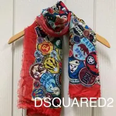 未使用 DSQUARED2 マルチワッペン柄 レーヨンカシミヤ 大判ストール